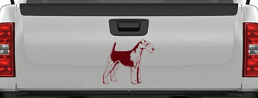 Airedale Terrier Dog Car or Truck Window Decal Sticker (Purple Red)