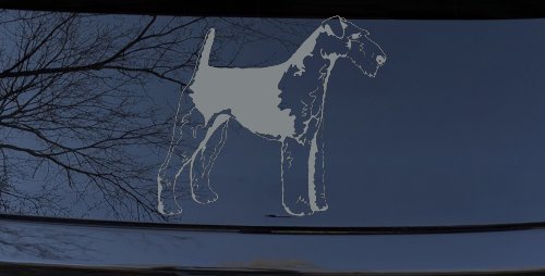Airedale Terrier Dog Car or Truck Window Decal Sticker (Telegrey)