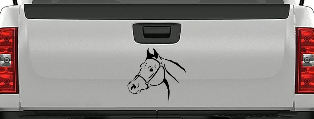 Horse Head Western Farm Ranch Car or Truck Window Decal Sticker (Black)