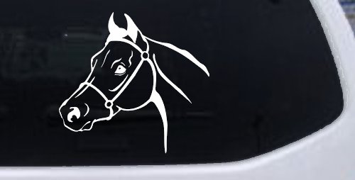 Horse Head Western Farm Ranch Car or Truck Window Decal Sticker (White)