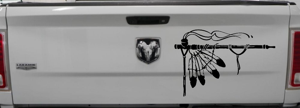 Native American Indian Peace Pipe Western Car or Truck Window Decal Sticker