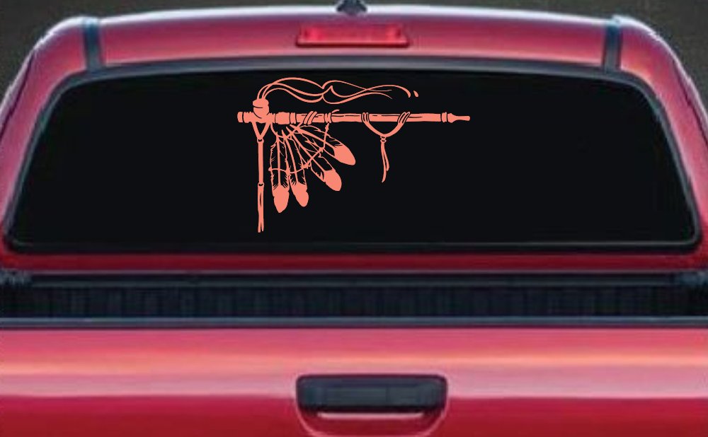 Native American Indian Peace Pipe Western Car or Truck Window Decal Sticker