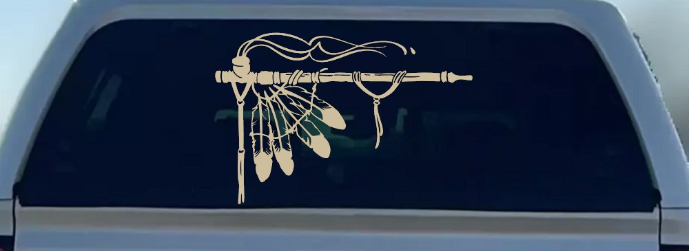 Native American Indian Peace Pipe Western Car or Truck Window Decal Sticker