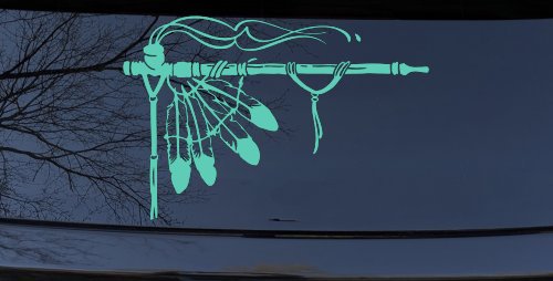 Native American Indian Peace Pipe Western Car or Truck Window Decal Sticker