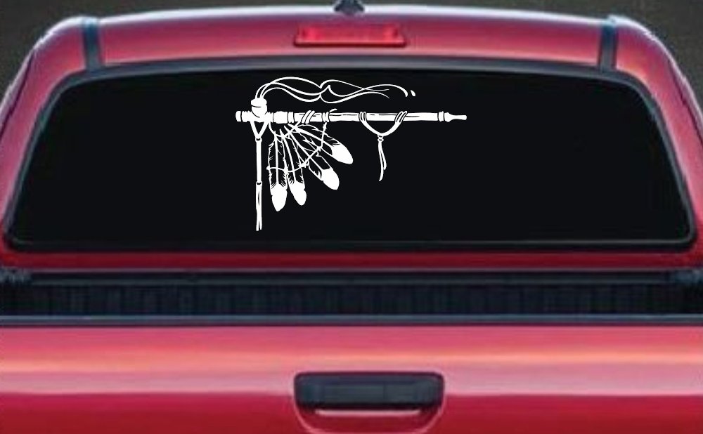 Native American Indian Peace Pipe Western Car or Truck Window Decal Sticker