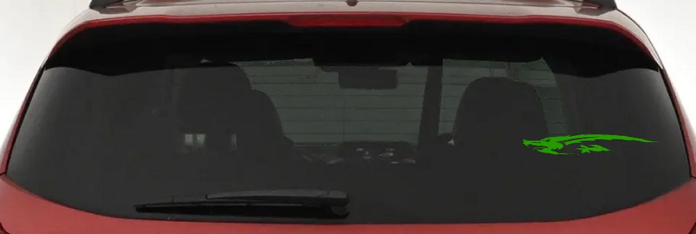 Flying Asian Dragon Car or Truck Window Decal Sticker (Lime)