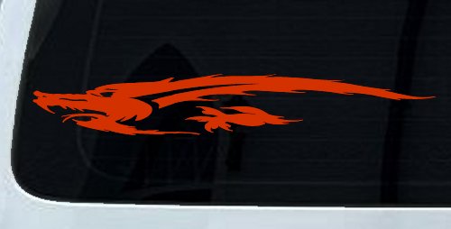 Flying Asian Dragon Car or Truck Window Decal Sticker (Orange Red)