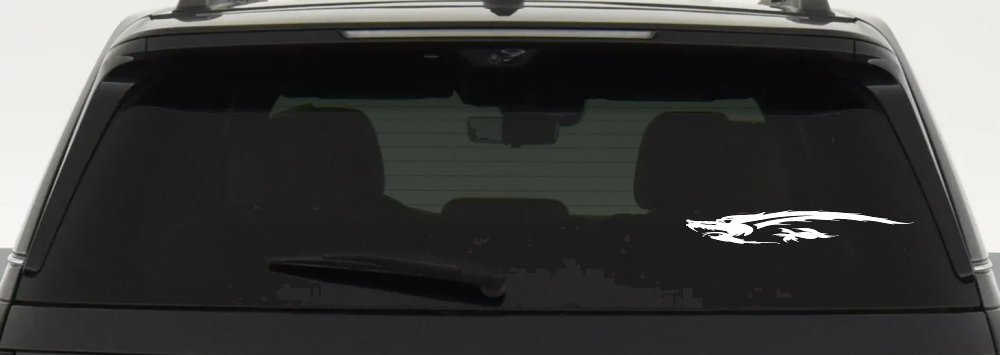 Flying Asian Dragon Car or Truck Window Decal Sticker (White)