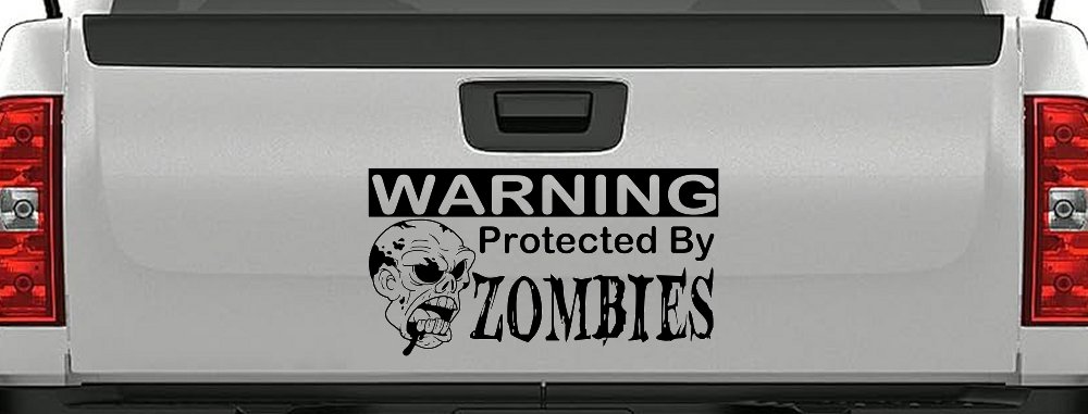 Zombies Protected Funny Car Truck Window Vinyl Decal Sticker (Black)