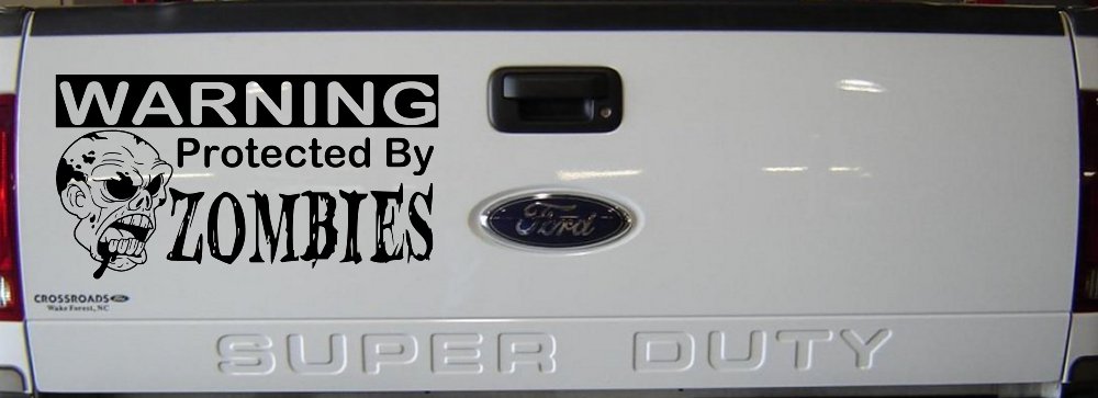 Protected By Zombies Funny Car or Truck Window Decal Sticker