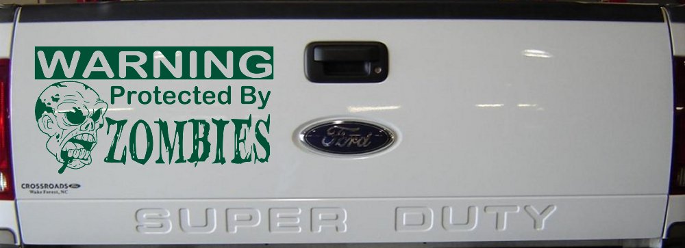 Protected By Zombies Funny Car or Truck Window Decal Sticker