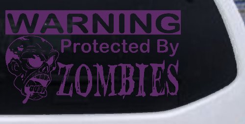 Protected By Zombies Funny Car or Truck Window Decal Sticker