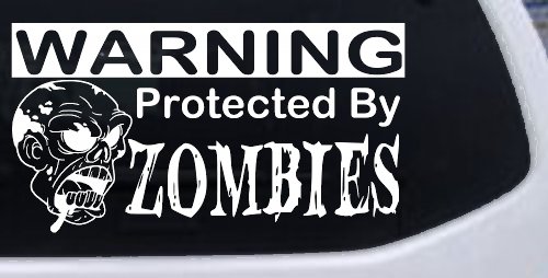 Protected By Zombies Funny Car or Truck Window Decal Sticker