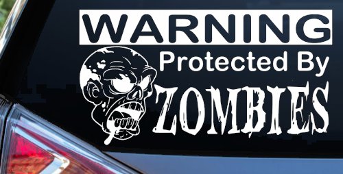 Protected By Zombies Funny Car or Truck Window Decal Sticker