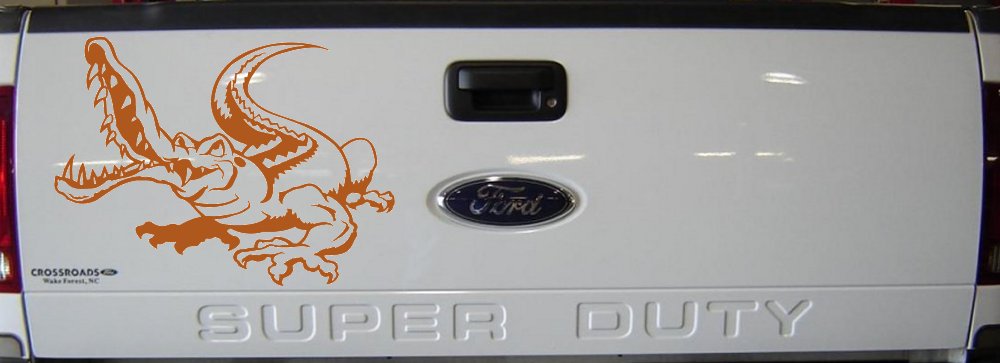 Snapping Alligator or Crocodile Car or Truck Window Decal Sticker (Nut Brown)