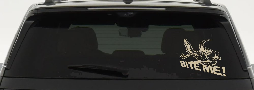 Bite Me Alligator or Crocodile Car or Truck Window Decal Sticker