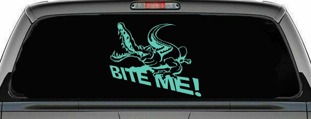 Bite Me Alligator or Crocodile Car or Truck Window Decal Sticker