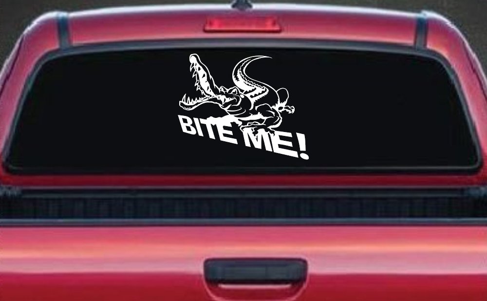 Bite Me Alligator or Crocodile Car or Truck Window Decal Sticker