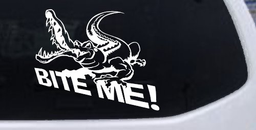 Bite Me Alligator or Crocodile Car or Truck Window Decal Sticker
