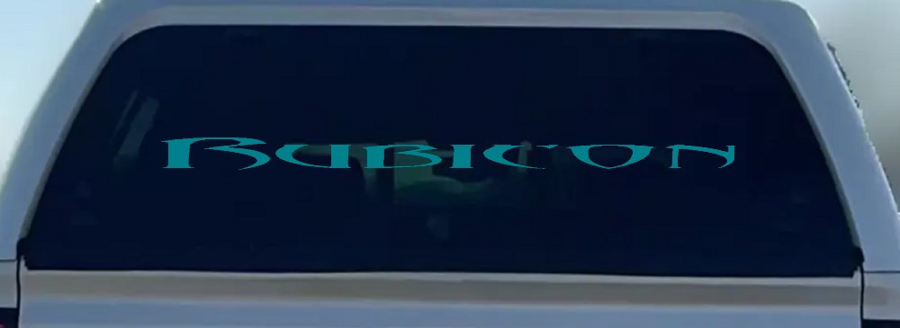 Tribal Rubicon Off Road Car or Truck Window Decal Sticker (Turquoise Blue)