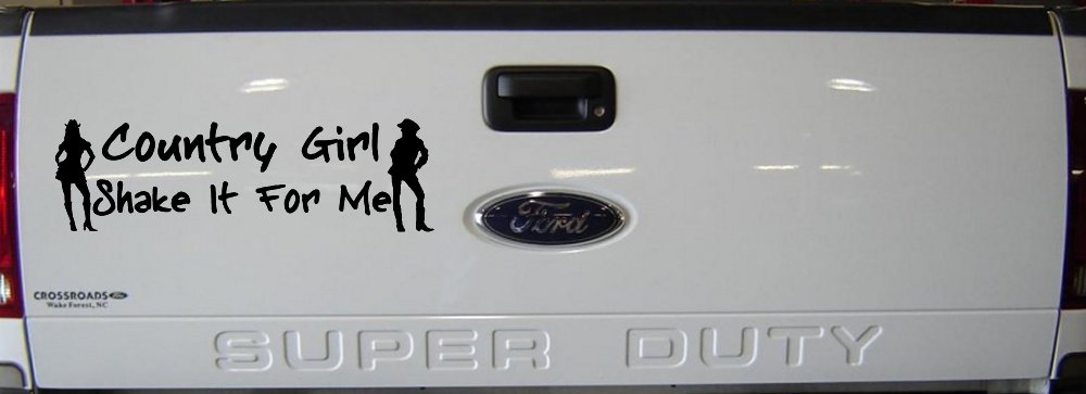 Country Girl Shake It For Me Western Car or Truck Window Decal Sticker (Black)