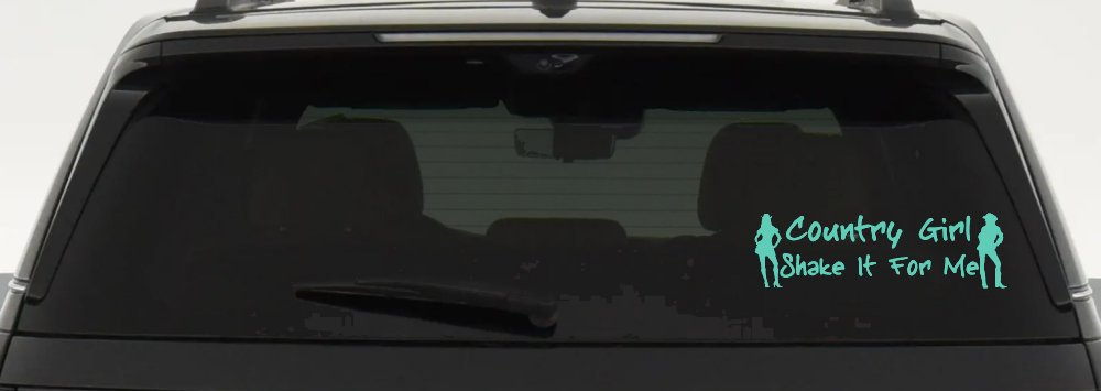 Country Girl Shake It For Me Western Car or Truck Window Decal Sticker (Mint)