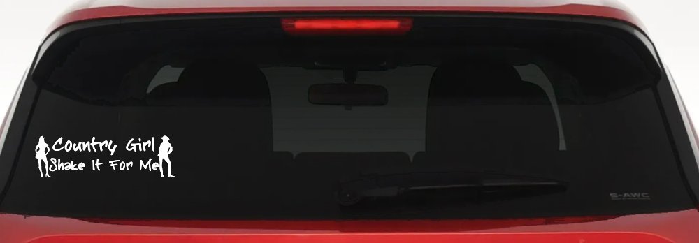 Country Girl Shake It Western Decal for Car or Truck Window Sticker (White)