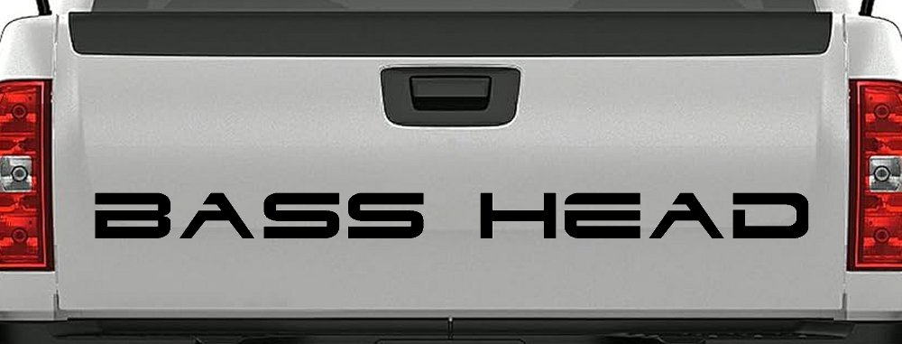 Bass Head Car or Truck Window Decal Sticker (Black)