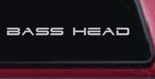 Bass Head Car or Truck Window Decal Sticker (Light Gray)