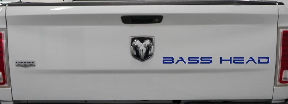 Bass Head Car Truck Window Decal Sticker - Audio Fanatic Vinyl Graphic (Navy)