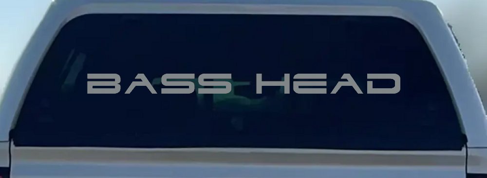 Bass Head Car or Truck Window Decal Sticker (Telegrey)