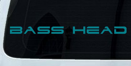 Bass Head Car or Truck Window Decal Sticker (Turquoise Blue)