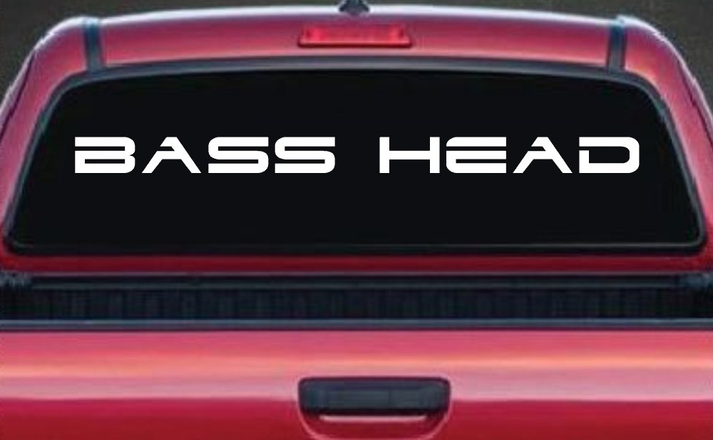 Bass Head Car Truck Window Decal Sticker - Audio Fanatic Vinyl Graphic (White)