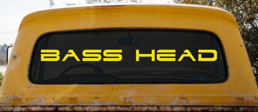 Bass Head Car or Truck Window Decal Sticker (Yellow)