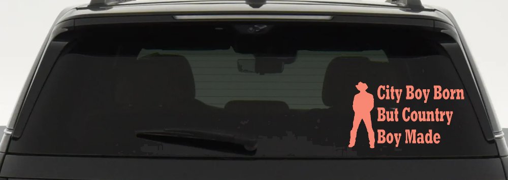 City Boy Born Country Boy Made Western Rodeo Ranch Farm Car or Truck Window Decal Sticker