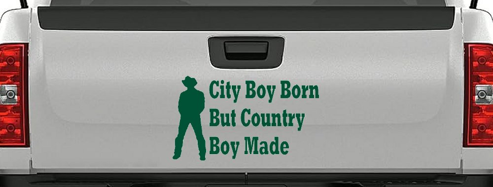 City Boy Born Country Boy Made Western Rodeo Ranch Farm Car or Truck Window Decal Sticker