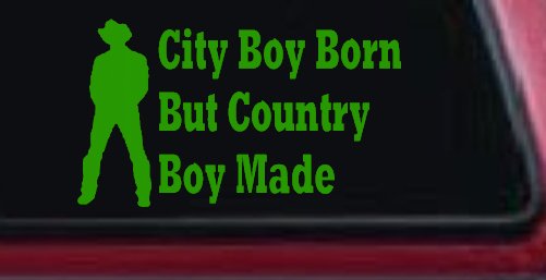 City Boy Born Country Boy Made Western Rodeo Ranch Farm Car or Truck Window Decal Sticker