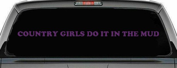 Country Girls Do It In the Mud Funny Off Road Side By Side for wheeler and Car or Truck Window Decal Sticker (Violet)