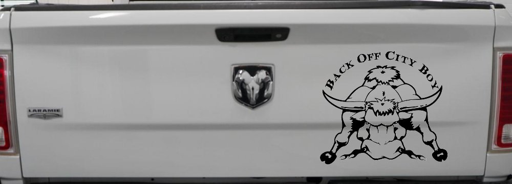 Back Off City Boy Bull Country Western Farm and Ranch Car or Truck Window Decal Sticker