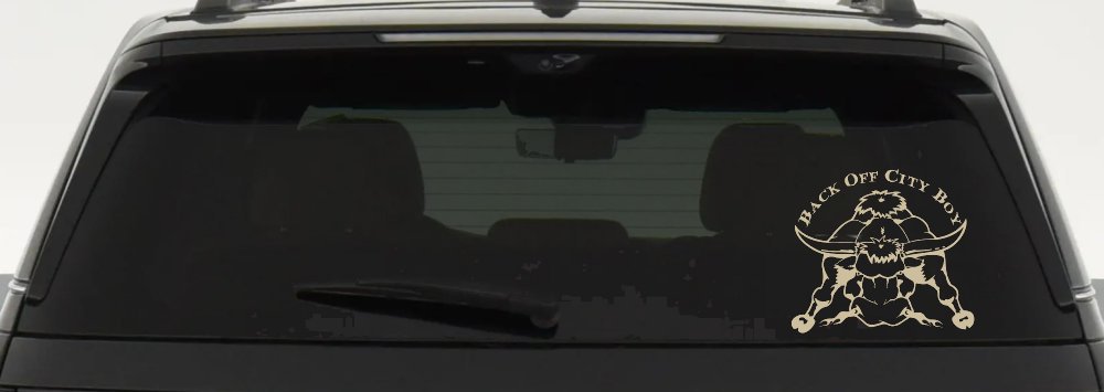 Back Off City Boy Bull Country Western Farm and Ranch Car or Truck Window Decal Sticker