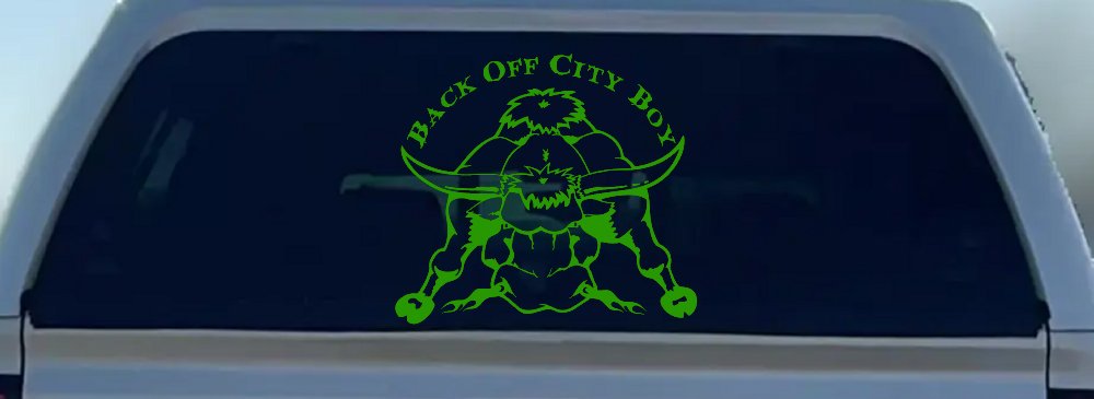 Back Off City Boy Bull Country Western Farm and Ranch Car or Truck Window Decal Sticker