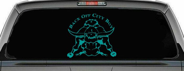 Back Off City Boy Bull Country Western Farm and Ranch Car or Truck Window Decal Sticker