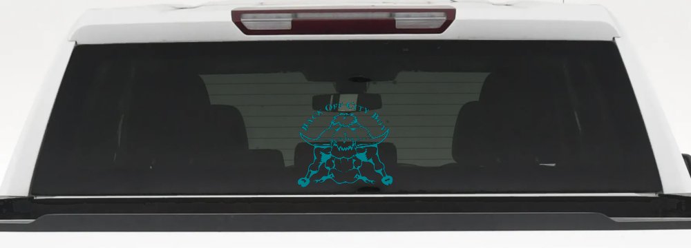 Back Off City Boy Bull Country Western Farm and Ranch Car or Truck Window Decal Sticker (Turquoise Blue)