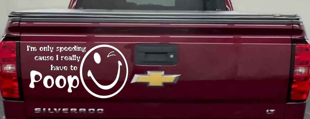 I'm Only Speeding Cause I really Have To Poop Funny Car or Truck Window Decal Sticker