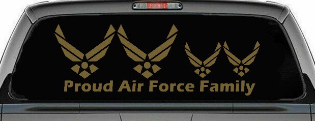 Proud Air Force Stick Family 2 Kids Car or Truck Window Decal Sticker