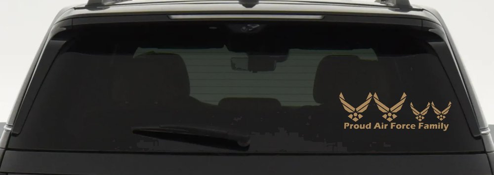 Proud Air Force Stick Family 2 Kids Car or Truck Window Decal Sticker