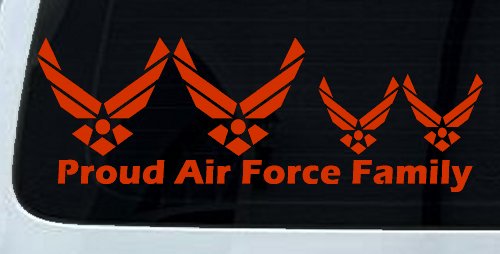 Proud Air Force Stick Family 2 Kids Car or Truck Window Decal Sticker
