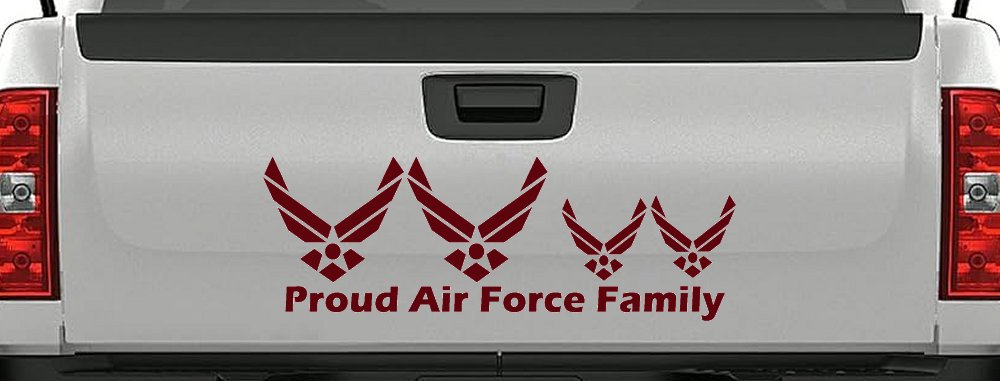Proud Air Force Stick Family 2 Kids Car or Truck Window Decal Sticker