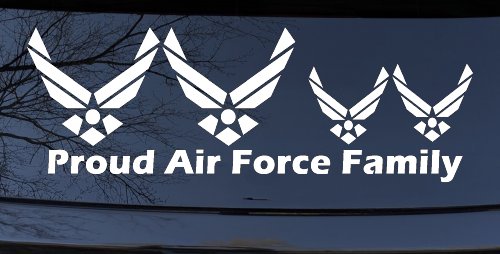 Proud Air Force Stick Family 2 Kids Car or Truck Window Decal Sticker