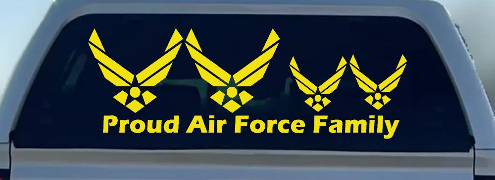 Proud Air Force Stick Family 2 Kids Car or Truck Window Decal Sticker